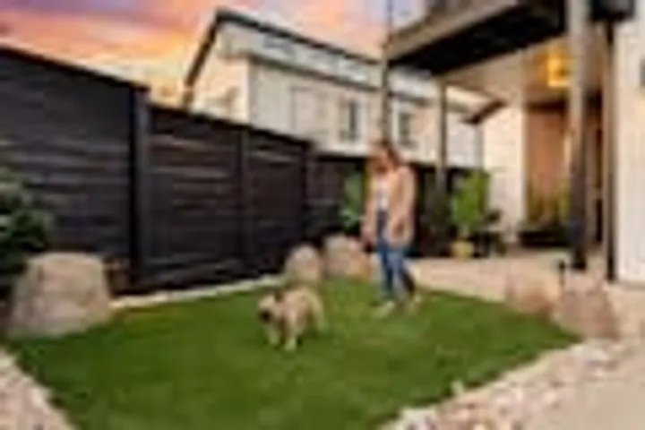 Gated turf yard, pet friendly